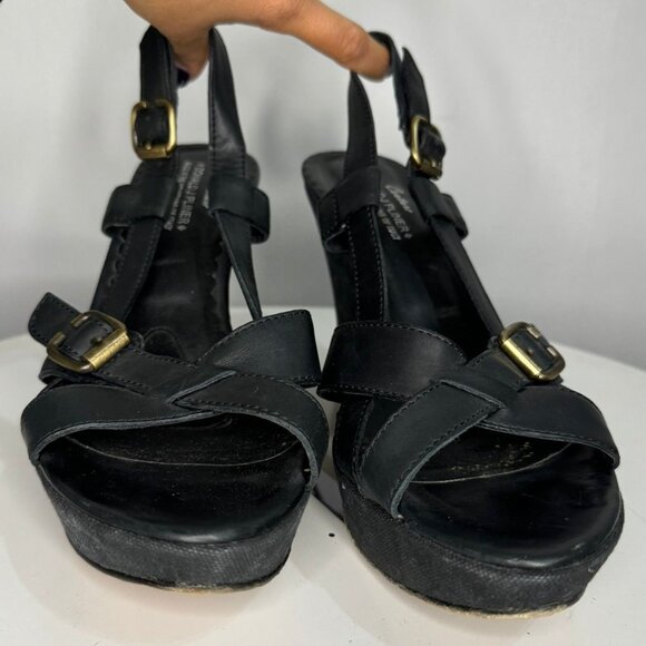 Couture Donald J. Pliner Black Strappy Platform Heels -10M - Made in Italy - Picture 4 of 7
